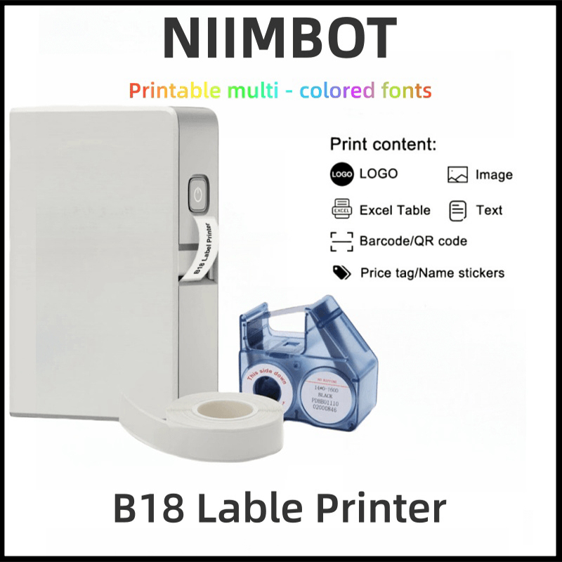 Commercial Printing Labels - Kolorowa drukarka etykiet NIIMBOT B18, bezprzewodowe